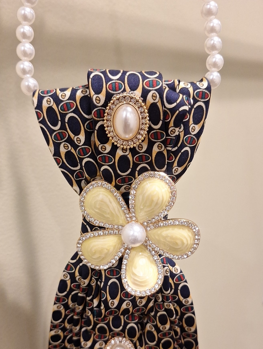 Towne Square Upcycled Necktie Necklace View 3
